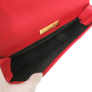 美品 カルティエ マスト ドゥ カルティエ レザー レッド ショルダーバッグ 赤 0373【中古】CARTIER