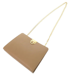 美品 サルヴァトーレフェラガモ ガンチーニ レザー ベージュ チェーンショルダー ショルダーバッグ 0375【中古】Salvatore Ferragamo