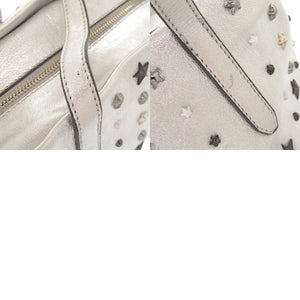 美品 ジミーチュウ MINISARA ミニサラ スタースタッズ レザー シルバー 2WAY ハンドバッグ ショルダーバッグ 0376【中古】JIMMY CHOO