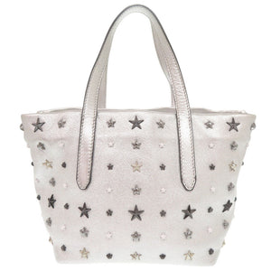 美品 ジミーチュウ MINISARA ミニサラ スタースタッズ レザー シルバー 2WAY ハンドバッグ ショルダーバッグ 0376【中古】JIMMY CHOO