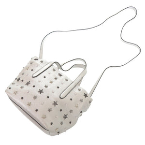 美品 ジミーチュウ MINISARA ミニサラ スタースタッズ レザー シルバー 2WAY ハンドバッグ ショルダーバッグ 0376【中古】JIMMY CHOO