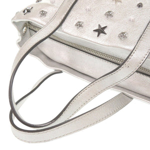 美品 ジミーチュウ MINISARA ミニサラ スタースタッズ レザー シルバー 2WAY ハンドバッグ ショルダーバッグ 0376【中古】JIMMY CHOO