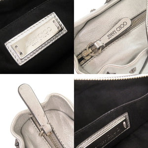 美品 ジミーチュウ MINISARA ミニサラ スタースタッズ レザー シルバー 2WAY ハンドバッグ ショルダーバッグ 0376【中古】JIMMY CHOO