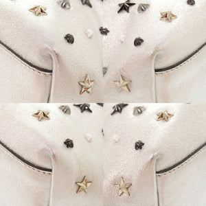 美品 ジミーチュウ MINISARA ミニサラ スタースタッズ レザー シルバー 2WAY ハンドバッグ ショルダーバッグ 0376【中古】JIMMY CHOO