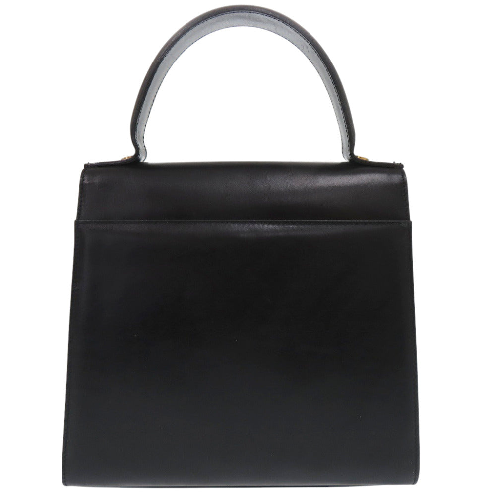 美品 サルヴァトーレフェラガモ ワンハンドル ヴァラリボン L21 5301 レザー ブラック ハンドバッグ 黒 0379【中古】Salvatore Ferragamo