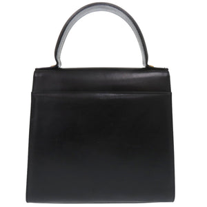 美品 サルヴァトーレフェラガモ ワンハンドル ヴァラリボン L21 5301 レザー ブラック ハンドバッグ 黒 0379【中古】Salvatore Ferragamo