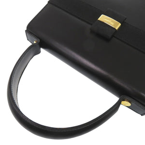 美品 サルヴァトーレフェラガモ ワンハンドル ヴァラリボン L21 5301 レザー ブラック ハンドバッグ 黒 0379【中古】Salvatore Ferragamo
