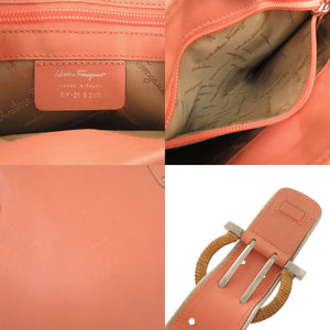 サルヴァトーレフェラガモ ガンチーニ EY-21 6310 レザー ピンク 2way ハンドバッグ ショルダーバッグ 0381【中古】Salvatore Ferragamo
