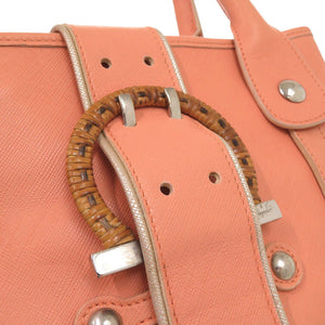 サルヴァトーレフェラガモ ガンチーニ EY-21 6310 レザー ピンク 2way ハンドバッグ ショルダーバッグ 0381【中古】Salvatore Ferragamo
