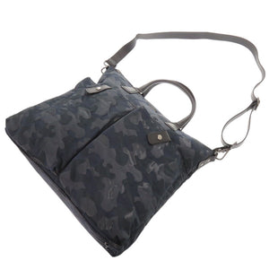美品 ザネラート カモフラージュ柄 ナイロン ネイビー 2WAY トートバッグ ショルダーバッグ 0386【中古】ZANELLATO