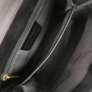 美品 サルヴァトーレフェラガモ ガンチーニ AF-21 0290 2WAY レザー ブラック ハンドバッグ 黒 0387【中古】Salvatore Ferragamo
