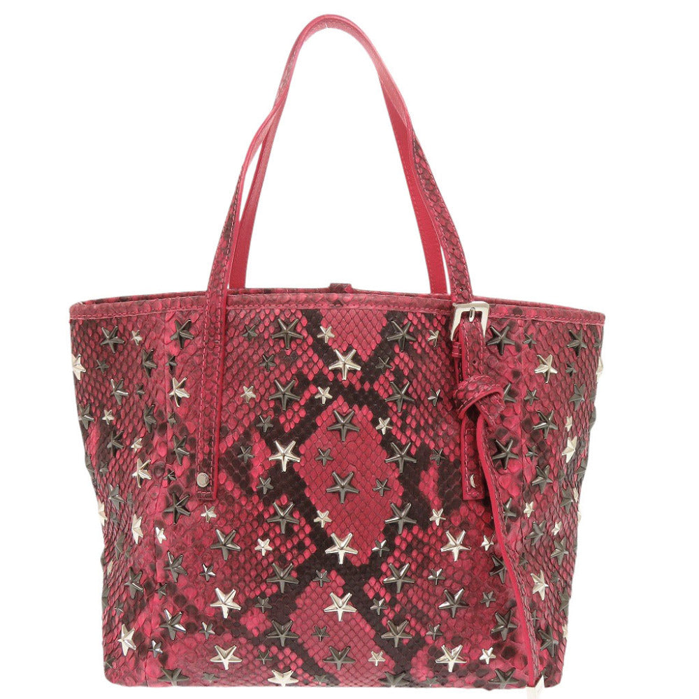 ジミーチュウ SASHA サシャ スタースタッズ 型押しレザー ピンク トートバッグ 0402【中古】JIMMY CHOO