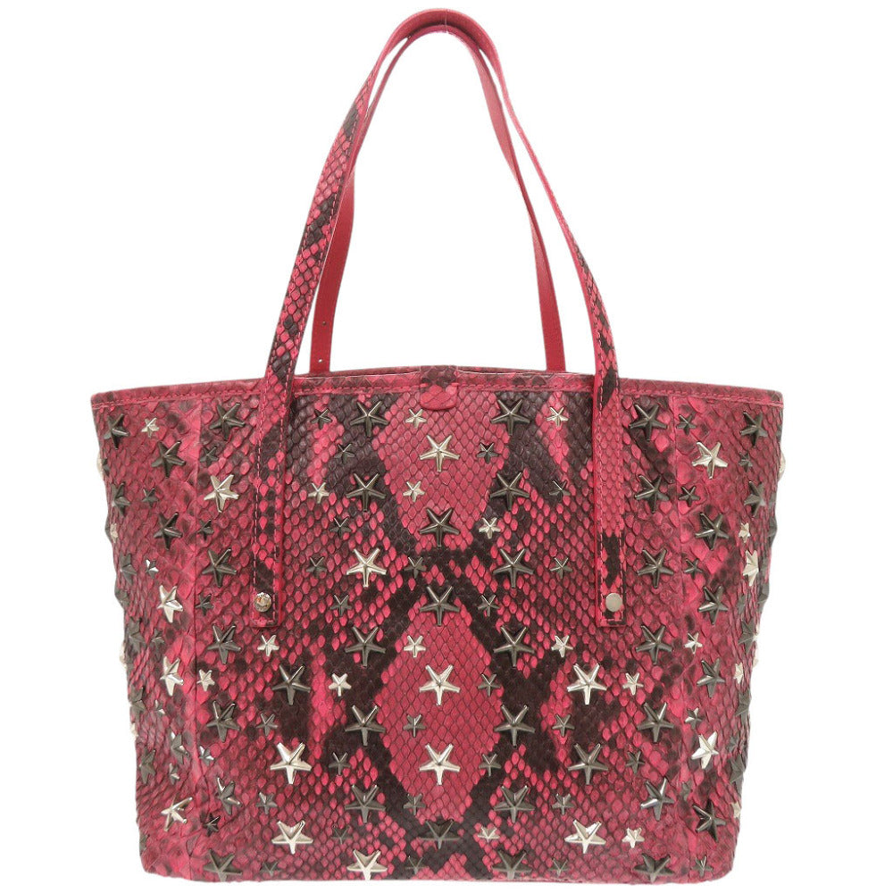 ジミーチュウ SASHA サシャ スタースタッズ 型押しレザー ピンク トートバッグ 0402【中古】JIMMY CHOO