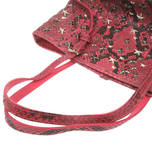ジミーチュウ SASHA サシャ スタースタッズ 型押しレザー ピンク トートバッグ 0402【中古】JIMMY CHOO