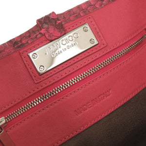 ジミーチュウ SASHA サシャ スタースタッズ 型押しレザー ピンク トートバッグ 0402【中古】JIMMY CHOO