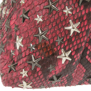 ジミーチュウ SASHA サシャ スタースタッズ 型押しレザー ピンク トートバッグ 0402【中古】JIMMY CHOO