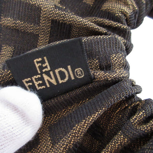 新品同様 フェンディ ズッカ柄 キャンバス ブラウン 茶 シュシュ ヘアゴム 0408【中古】FENDI
