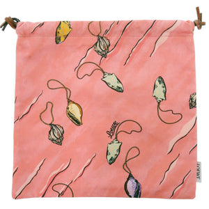 美品 ロエベ パウラズイビザ コットン ピンク ドローストリングポーチ 0410【中古】LOEWE