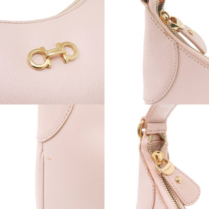サルヴァトーレフェラガモ ガンチーニ AU-21/B640 レザー ピンク ワンショルダーバッグ 0412【中古】Salvatore Ferragamo