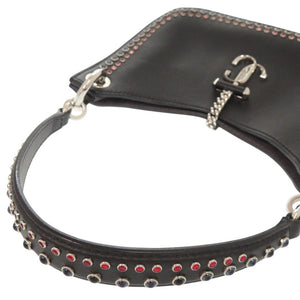 美品 ジミーチュウ VARENNE HOBO ヴァレンヌ ホーボー レザー ブラック ワンショルダー ショルダーバッグ 黒 0413【中古】JIMMY CHOO