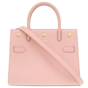 美品 バーバリー タイトルバッグ 2WAY レザー ピンク ハンドバッグ 0416【中古】BURBERRY