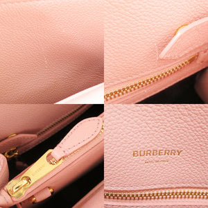 美品 バーバリー タイトルバッグ 2WAY レザー ピンク ハンドバッグ 0416【中古】BURBERRY