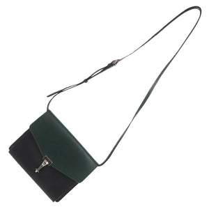 バーバリー ノバチェック CFPNBA1241 レザー グリーン ブラック ショルダーバッグ 緑 黒 0422【中古】BURBERRY