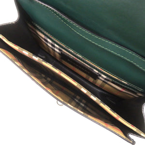 バーバリー ノバチェック CFPNBA1241 レザー グリーン ブラック ショルダーバッグ 緑 黒 0422【中古】BURBERRY