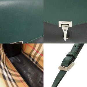バーバリー ノバチェック CFPNBA1241 レザー グリーン ブラック ショルダーバッグ 緑 黒 0422【中古】BURBERRY