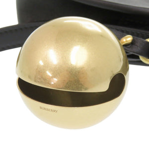 美品 バーバリー ミニ シールド スリングバッグ 8077580 鈴チャーム レザー ブラック ショルダーバッグ 黒 0475【中古】BURBERRY