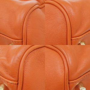 美品 バーバリー スモール カンタベリー ノバチェック レザー オレンジ トートバッグ 0477【中古】BURBERRY