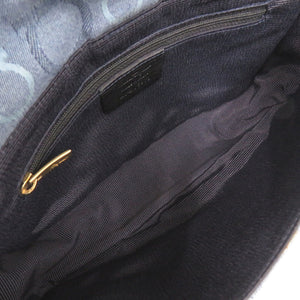 サルヴァトーレフェラガモ ガンチーニ キャンバス レザー ブルー ワンショルダー ショルダーバッグ 0479【中古】Salvatore Ferragamo