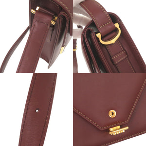 カルティエ マストライン レザー ボルドー ショルダーバッグ 0480【中古】CARTIER