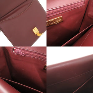 カルティエ マストライン レザー ボルドー ショルダーバッグ 0480【中古】CARTIER