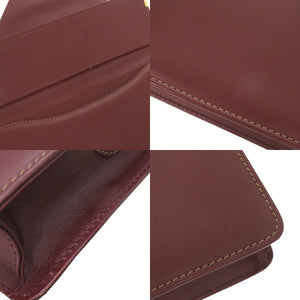 カルティエ マストライン レザー ボルドー ショルダーバッグ 0480【中古】CARTIER