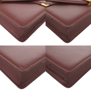カルティエ マストライン レザー ボルドー ショルダーバッグ 0480【中古】CARTIER
