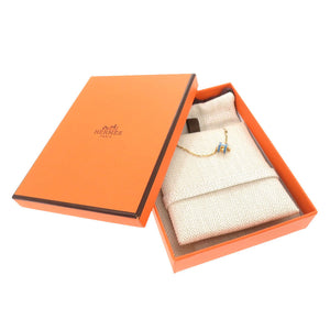 新品同様 エルメス ポップアッシュ ミニ ネックレス ブルー ゴールド金具 ネックレス アクセサリー 0985 【中古】 HERMES