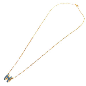 新品同様 エルメス ポップアッシュ ミニ ネックレス ブルー ゴールド金具 ネックレス アクセサリー 0985 【中古】 HERMES