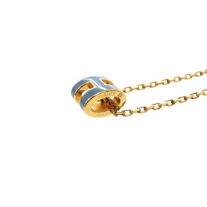 新品同様 エルメス ポップアッシュ ミニ ネックレス ブルー ゴールド金具 ネックレス アクセサリー 0985 【中古】 HERMES
