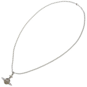 ヴィヴィアンウエストウッド NEW SMALL ORB ネックレス 真鍮 ラインストーン シルバー 0500【中古】Vivienne Westwood