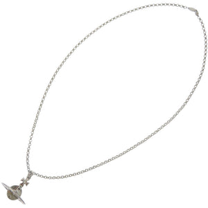 ヴィヴィアンウエストウッド NEW SMALL ORB ネックレス 真鍮 ラインストーン シルバー 0500【中古】Vivienne Westwood