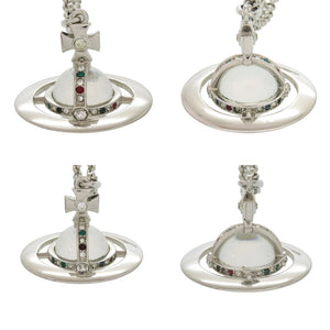 ヴィヴィアンウエストウッド NEW SMALL ORB ネックレス 真鍮 ラインストーン シルバー 0500【中古】Vivienne Westwood