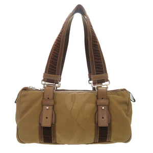 美品 イヴ サンローラン 119976 ミニボストン キャンバス ブラウン ハンドバッグ 0505【中古】YVES SAINT LAURENT
