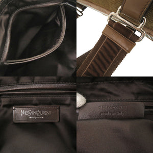 美品 イヴ サンローラン 119976 ミニボストン キャンバス ブラウン ハンドバッグ 0505【中古】YVES SAINT LAURENT