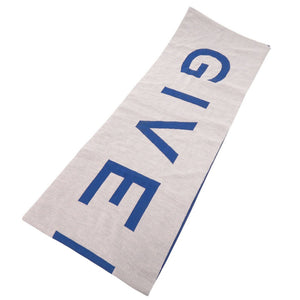 新品同様 ジバンシィ ロゴ ウール グレー ブルー マフラー 0509【中古】GIVENCHY