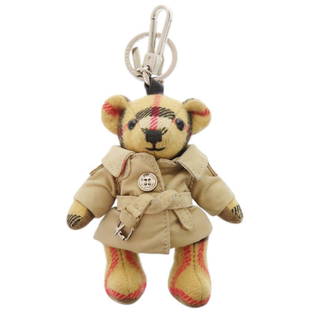 バーバリー トーマスベア チャーム ノバチェック トレンチコート カシミヤ ベージュ キーホルダー 0554【中古】BURBERRY