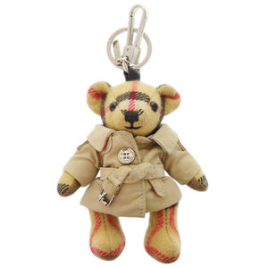 バーバリー トーマスベア チャーム ノバチェック トレンチコート カシミヤ ベージュ キーホルダー 0554【中古】BURBERRY