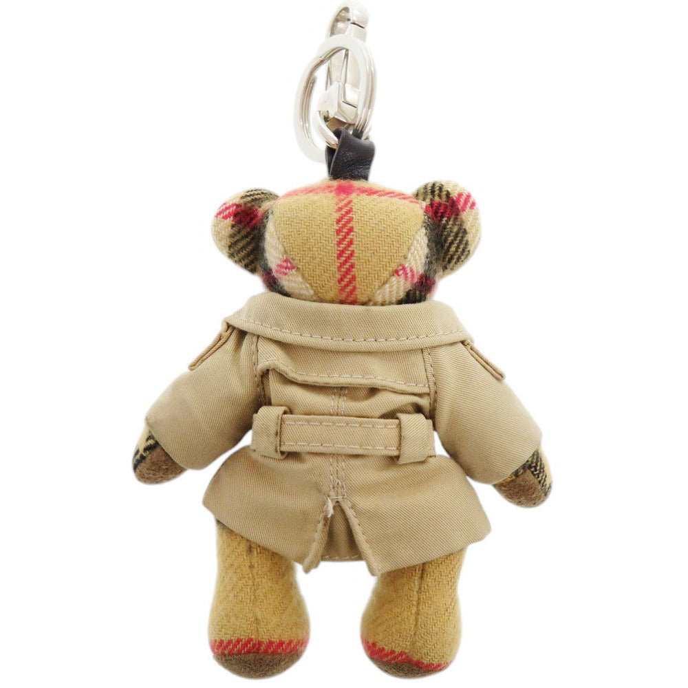 バーバリー トーマスベア チャーム ノバチェック トレンチコート カシミヤ ベージュ キーホルダー 0554【中古】BURBERRY