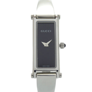 美品 グッチ 1500L SS ブラック シルバー クオーツ 腕時計 黒文字盤 0568【中古】GUCCI