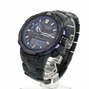 美品 カシオ プロトレック PRW-6000YT-1BJF タフソーラー ブラック ブルー 腕時計 チタン 黒 0583【中古】CASIO